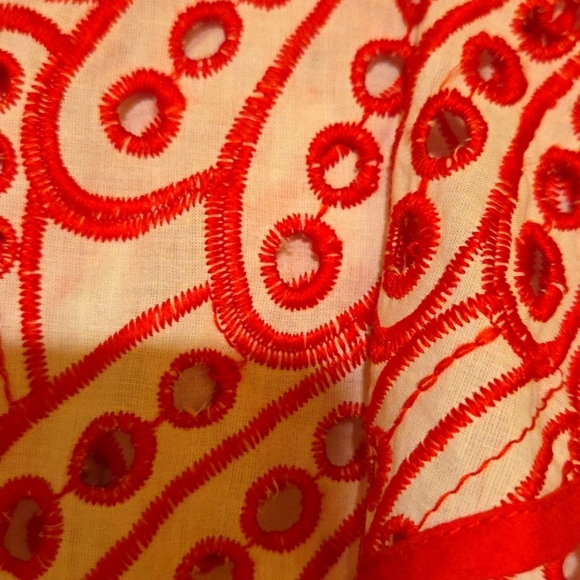 Zimmerman Elegant Red And White Embroidered Patterned Maxi Dress - Picture 4 of 7